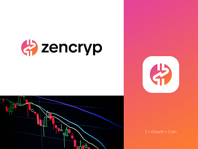 Letter Z+Growth+Coin Logo Design | Crypto Trading App Logo abstract bitcoin brand identity branding business logo coin crypto currency crypto logo crypto trading gradient logo growth icon letter logo logo design mark modern logo startup symbol z logo z with crypto