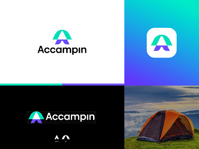 Letter A+Tent Logo Design | Camping Logo Design