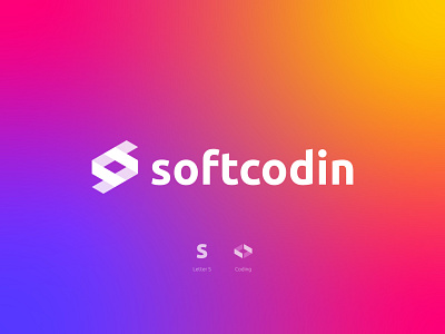 Letter S+Coding | Softcodin Logo Design a b c d e f g h i j k l m n app icon brand identity branding coding logo company logo flat icon letter mark logo logo design logo designer logo mark modern logo o p q r s t u v w x y z s logo software logo startup symbol technology