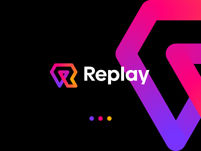 Initial R+Play Button | Modern Logo | Endless Loop