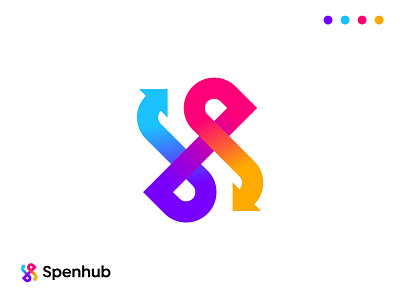 Spenhub Logo Design | S+Arrows Logo Concept a b c d e f g h i j k l m n agency app icon brand identity branding business colorful logo finance gradient letter logo letter mark logo logo designer mark modern logo o p q r s t u v w x y z s logo sarrows symbol technology