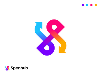 Spenhub Logo Design | S+Arrows Logo Concept