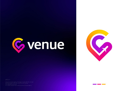 Travel Agency Logo Design a b c d e f g j i j k l m n abstract logo app icon brand identity branding colorful logo creative logo gradient logo letter logo logo logo design logo type modern logo o p q r s t u v w x y z pin icon startup symbol travel agency traveling logo v logo