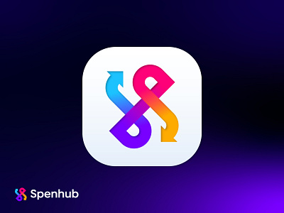 Spenhub App Logo Design | Modern Lettermark abstract logo app logo brand identity brand mark branding colorful logo flat logo gradient logo identity letter logo logo logo design logo designer logo mark logotyte minimalist logo modern logo symbol typography vector