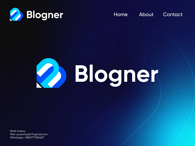 Blogner Logo Design | Content Writing Logo Design