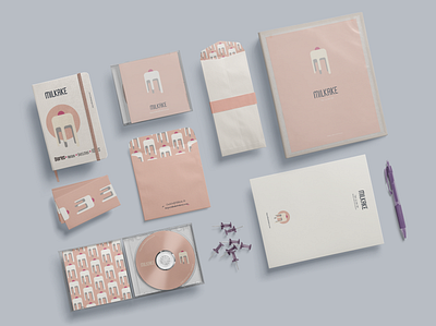 Milkake stationery branding cake shop