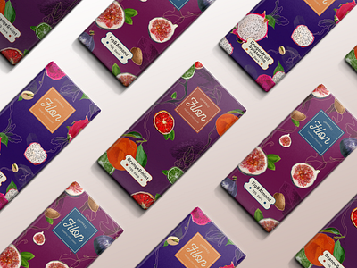 Filon - Healthy chocolate brand chocolate chocolate packaging digital illustration digitalart flavors fruits graphic design illustraion logo packagedesign packaging