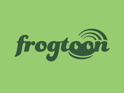 Frogtoon Logo frog graphic green identity logo sound waves
