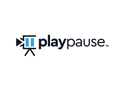 PlayPause Media Logo Design animation app branding design icon illustration logo typography vector web