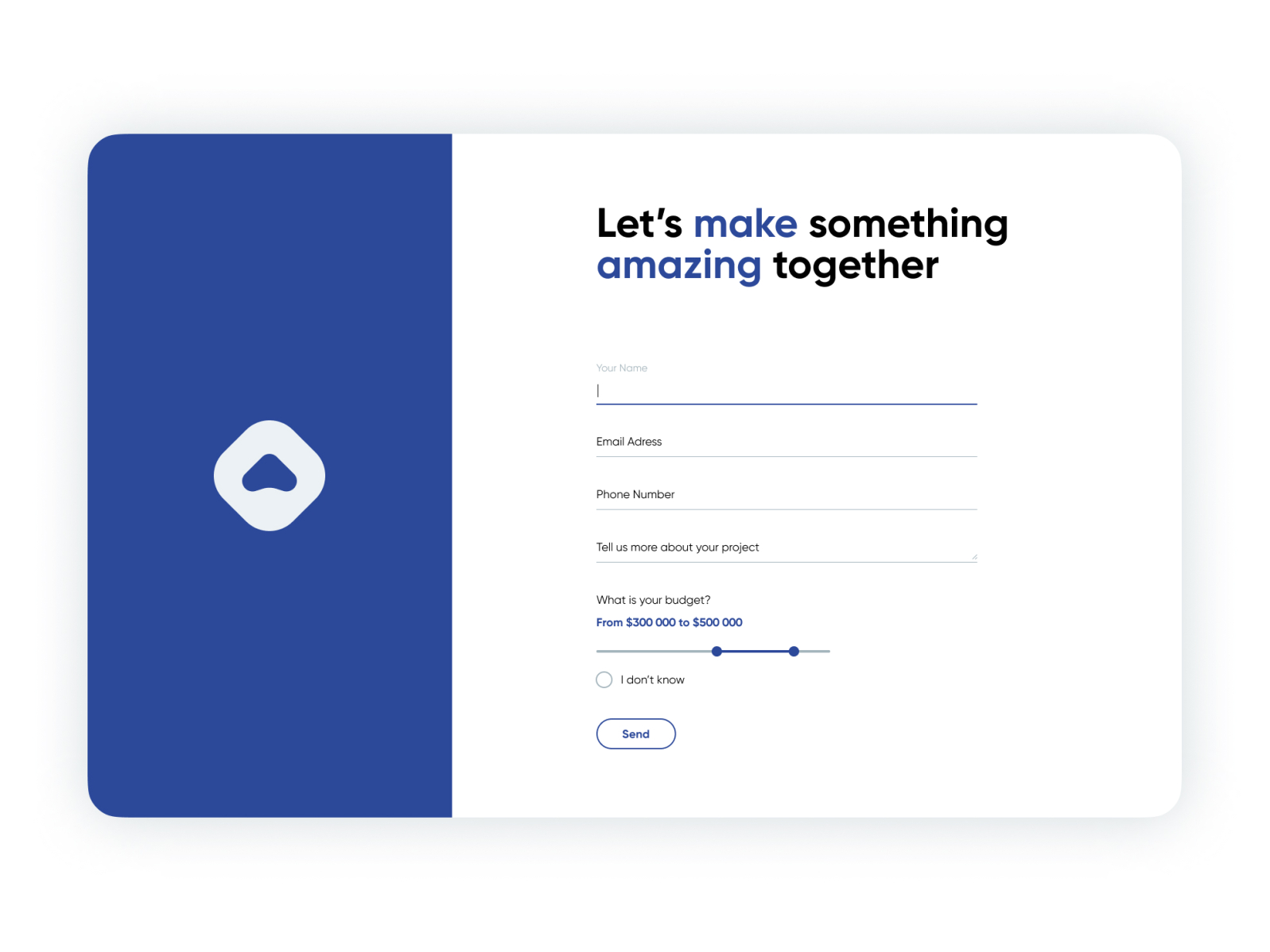 Contact form by Antonio Bokšić on Dribbble