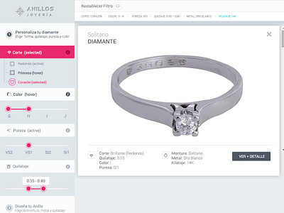 Engagement Rings Configurator design photoshop ui ux vector web design