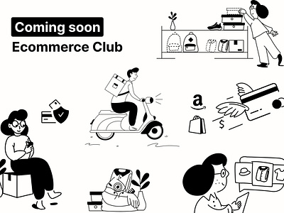 Ecommerce Club Illustration Pack ecommerce illustration shopify