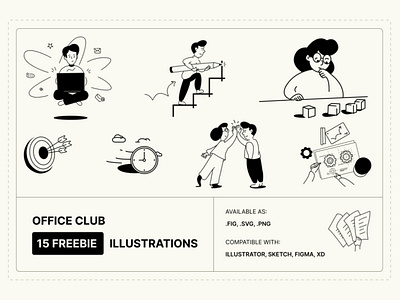 Office Club Illustration Pack