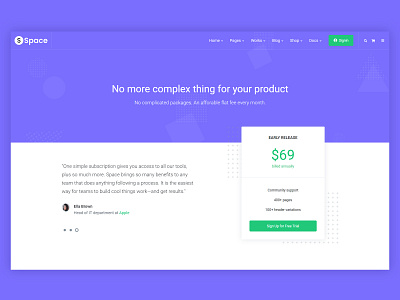 Space Pricing clean creative illustration trending ui ux website