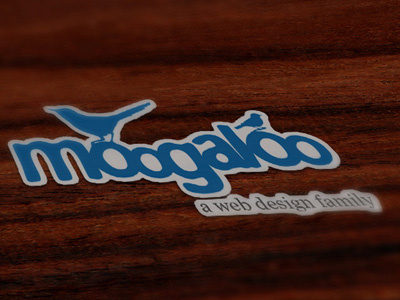 Moogaloo logo perspective photoshop sticker tilt shift wood