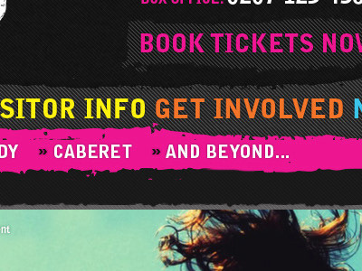 Nav.Theatrical black navigation pink texture webdesign