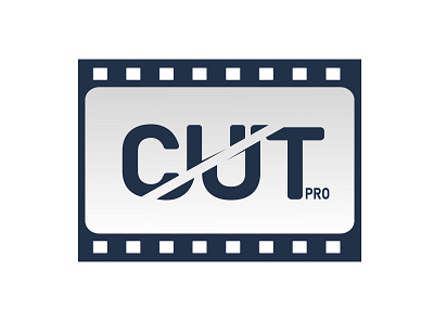 Video editing software "CUT" logo design branding design design art fictional illustration logo minimalism minimalist logo typography vector
