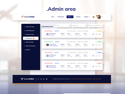 ViajaPRO - Admin Area dashboard