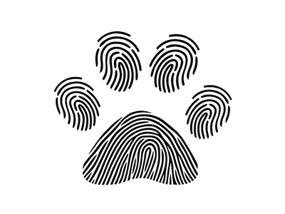 Paw + Human Fingerprint animals dog finger fingerprint human paw pets