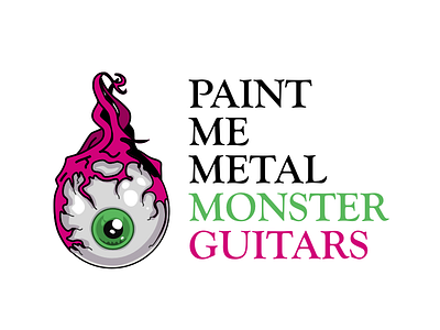 PMM Monster Guitars eyeball logo metal sketch