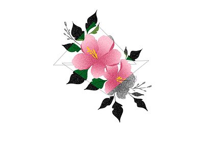 hibiscus flower illustration noise vector
