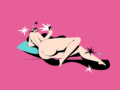 naked lady 03 character design girl illustration lady naked phone photo pink selfie star woman