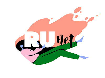Runet fly girl hair illustration pink runet