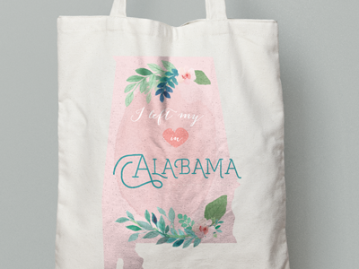 Alabama Floral Wedding Tote