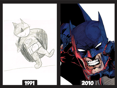 Batman:Then & Now batman inks pencils superhero