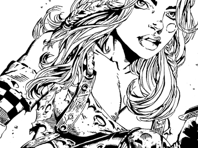 Aphrodite IX comic inks lady