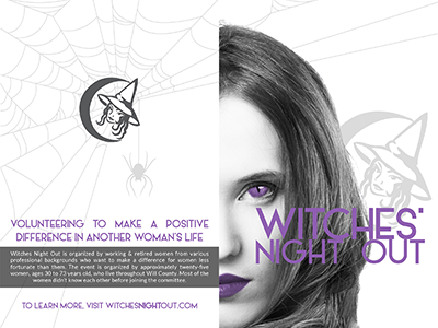 Witches' Night Out Front & Back design graphic halloween print witches
