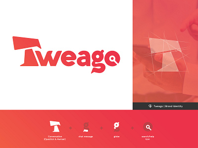 Tweago - Brand Identity brand brand design brand identity brand identity design branding branding concept chat app chats design exclusive logo global logo logodesign logotype messager minimalism