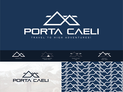 Porta Caeli - Logo & pattern concept adrenaline brand identity branding concept exclusive logo grid logo logo logotype minimalistic mountain pattern sports logo