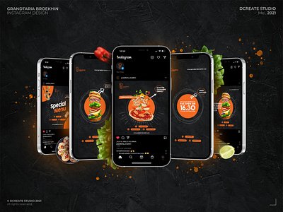 Grandtaria Broekhin - Instagram Design brand identity branding branding concept design food design food instagram instagram design logo restaurant design social media design