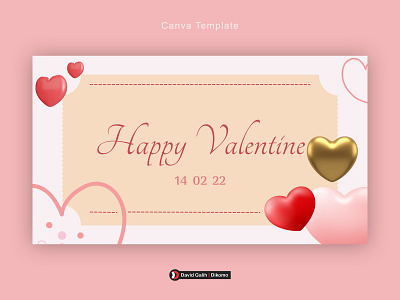 Valentine Letter Canva Template | David Galih - Dikomo design invitation typography valentine