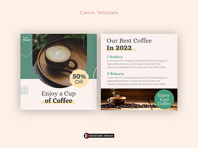 Coffee Shop Discount Free Canva Template By David Galih Dikomo canva coffee david galih discount instagram shop template