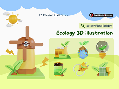 3D Illustration Ecology | Go Green | Earth Day | David Galih 3d canva david galih eco go green illustration