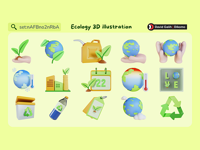 3D Illustration Ecology | Go Green | Earth Day | David Galih 3d canva david galih ecology go green illustration