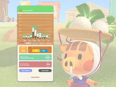 NookMobile Concept: Turnip Calculator animal crossing gaming mobile app ui design ux design