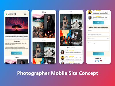 Photographer Mobile Site Concept