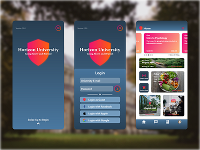 University Concept App Remastered (WIP Splash & Home Screens)