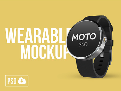 Wearable Mockup PSD mockup moto 360 psd watch wearable