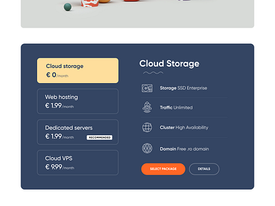 Pricing table design hosting website landing page pricing table