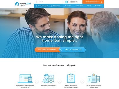 Home loan home page design finance homepage landing page loan