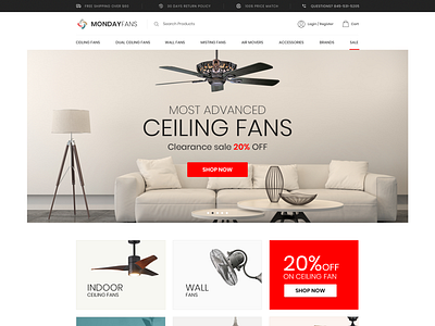fans online eCommerce website ecommerce fans home appliances landing page