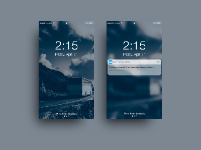 Home Screen with Notification mobile app ui design