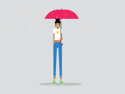 Another Friend girl illustration rain