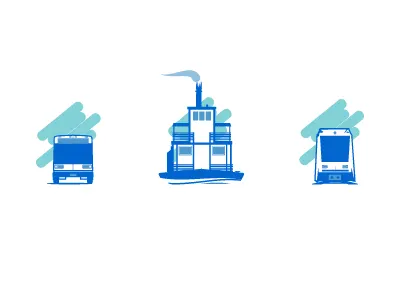 Updated Transit Icons bus ferry illustration rail transit transportation