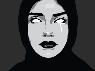 Weeping graphic design illustration sad vector woman