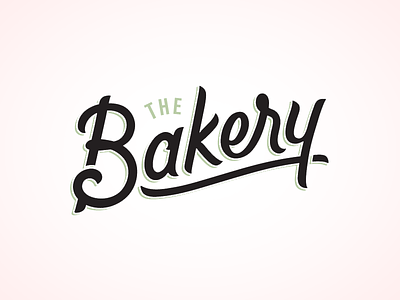 The Bakery logo lettering logo more pink